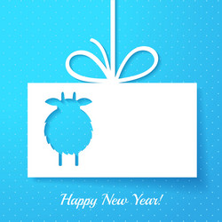 applique with cut out goat new year greeting card vector