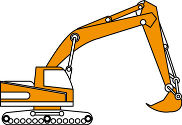 excavator or backhoe construction heavy machinery vector