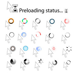 Loading icons set Royalty Free Vector Image - VectorStock