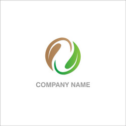 Leaf circle icon logo Royalty Free Vector Image