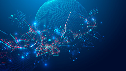 digital network data flow in cyberspace theme vector image