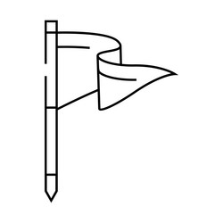 flag pointer map location line icon vector image