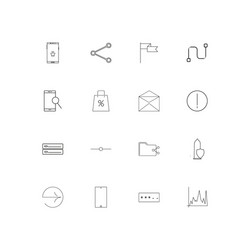 internet technologies linear thin icons set vector image