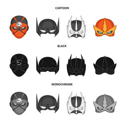 isolated object of hero and mask icon collection vector image
