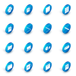 set blank notebook and pen file document drawer vector image