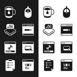 set search engine processor with microcircuits vector image