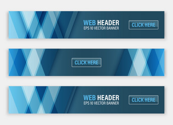 Web header set of horizontal abstract banners vector