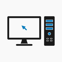 computer icon with cpu symbol flat style eps vector image