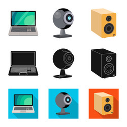 isolated object of laptop and device symbol set vector image