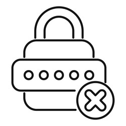 padlock showing wrong password attempt icon vector image