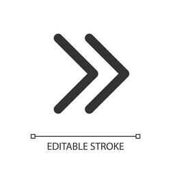 right double arrow pixel perfect linear ui icon vector image