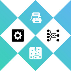 set computer api interface neural network chat vector image