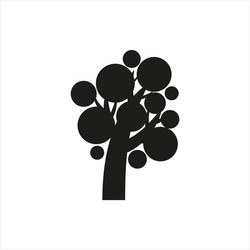 simple minimal black tree icon symbol style vector image