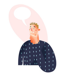 Smiling Boy with Empty Speech Bubble vector image