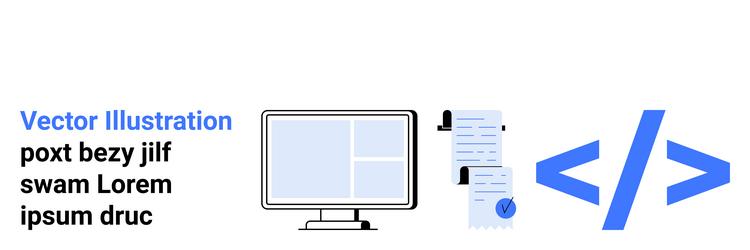 web development concept with html tags computer vector image