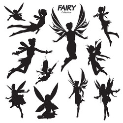 Fairy Silhouettes Collection Vector Image