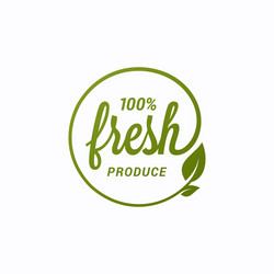 Fresh Produce Logo - Leaf Motif Vector Image