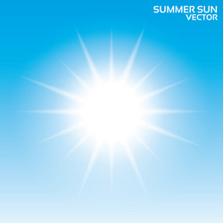 White sun burst in blue sky abstract sunlight Vector Image