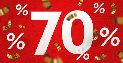 70 percent off special sale discount realistic vector