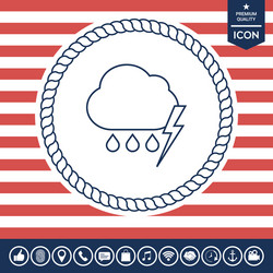 Cloud thunderstorm lightning rain icon Royalty Free Vector