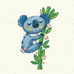 cute cartoon koala on a tree Vector Image
