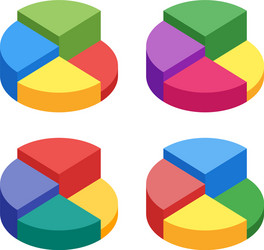 pie chart on isolated background set of bulk vector image