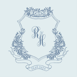 Mn wedding crest logo Royalty Free Vector Image