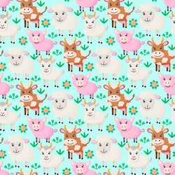 Farm animals seamless pattern collection cartoon Vector Image