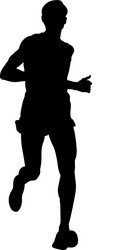 Marathon Runner Silhouette Vector Image
