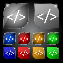 code sign icon programming language symbol set vector image