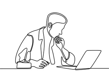 One continuous line drawing men in suits Vector Image