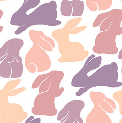 seamless pattern with rabbits in various vector image