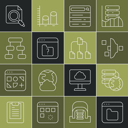set line browser files network cloud connection vector image