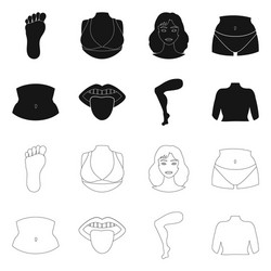 design body and part icon set vector image