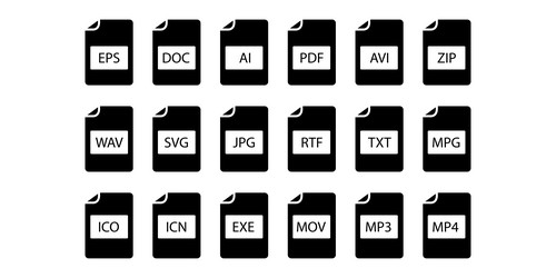 files icon collection computer documents word vector image
