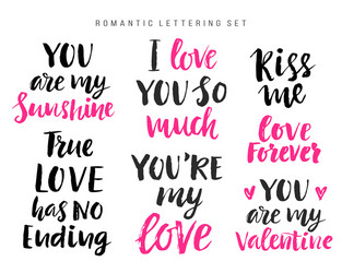 Romantic Lettering Collection - Valentine's Day Vector Image