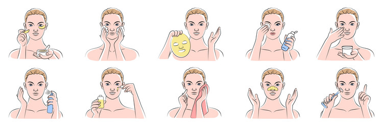 Skin Routine Vector Images (over 4,800)