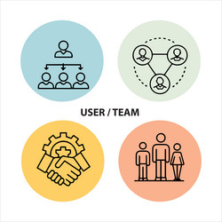 web user team icons set file vector image