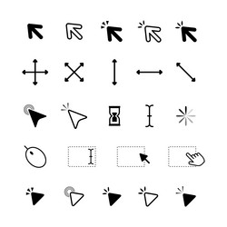 design mouse cursor set isolated on white vector image