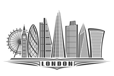London architecture line skyline Royalty Free Vector Image