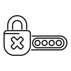 padlock with wrong password showing a security vector image