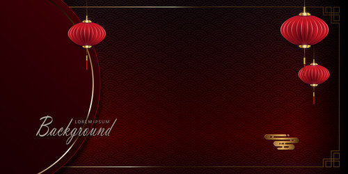 red with round frameisolated chinese lanterns vector image