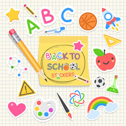 back to school stickers set vector