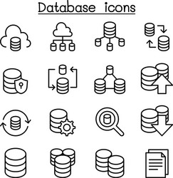 Cloud Database & Hosting Icons vector image