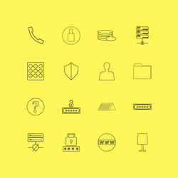 internet technologies linear icon set simple vector image