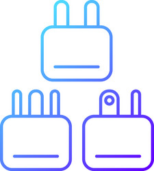 Travel adapter gradient linear icon vector