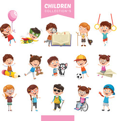 Cute Cartoon Children Playing Vector Image