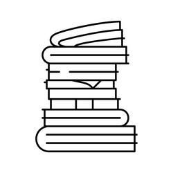 document paper stack line icon vector image