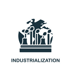 Industrialization icon monochrome simple vector