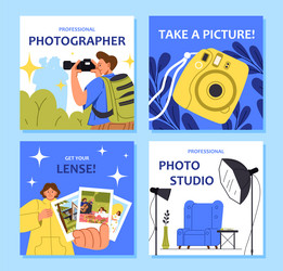 photography studio posters set vector